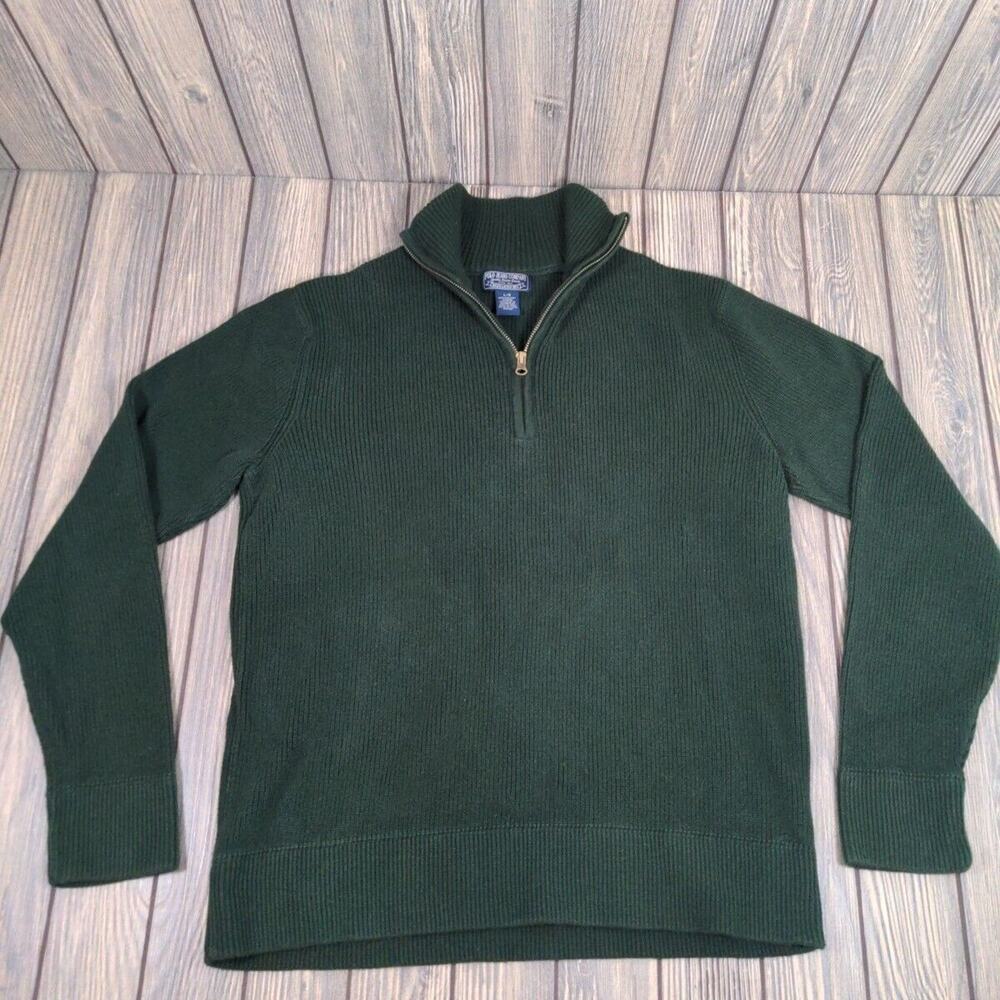 Polo Ralph Lauren 1/4 Zip Estate Rib Pullover Sweater‎ Men L Green Flag Designer